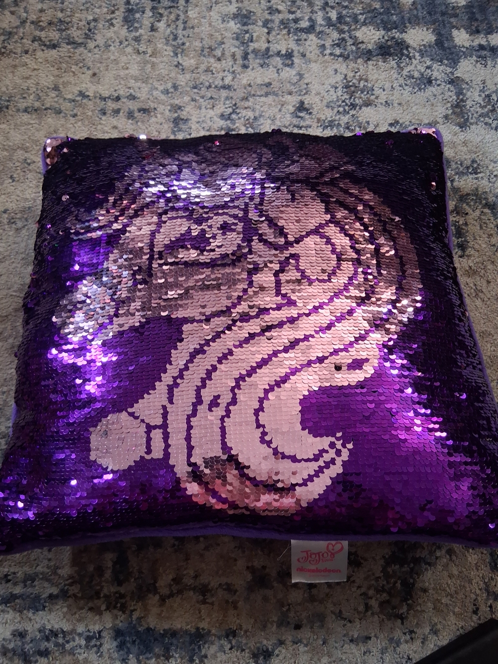 Nickelodeon Purple and Pink Sequin Mermaid Pillow